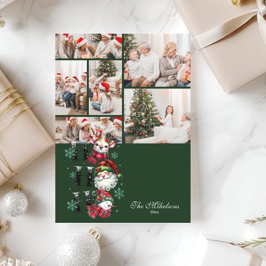 6枚の写真で作るレトロサンタと仲間たちのクリスマス シーズンカード