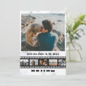 6枚の写真で作る映画風の結婚発表カード 招待状 (スタンド正面)