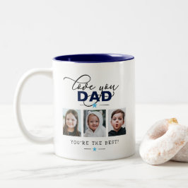 6枚の写真とカスタムテキストが入れられる「Love You Dad/Daddy/Other」デザイン ツートーンマグカップ