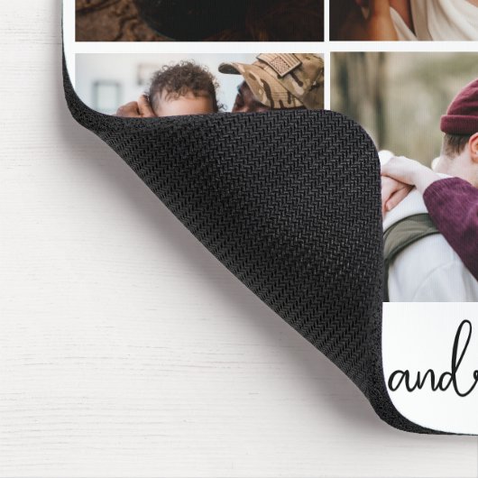 6枚の写真と家族 マウスパッド (コーナー)