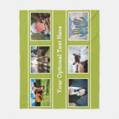 6枚の写真と文字フリースブランケット フリースブランケット (正面)