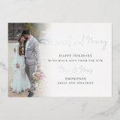 6枚の写真と結婚したメリークリスマス実在Fの脚本 箔シーズンカード (正面)