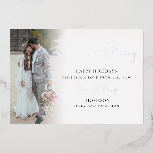 6枚の写真と結婚したメリークリスマス実在Fの脚本 箔シーズンカード (正面)