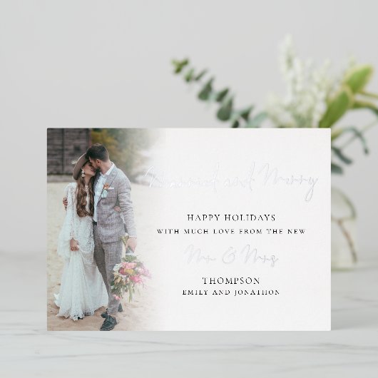 6枚の写真と結婚したメリークリスマス実在Fの脚本 箔シーズンカード (立ち正面)