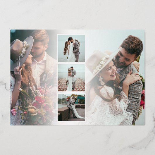 6枚の写真と結婚したメリークリスマス実在Fの脚本 箔シーズンカード (裏面)