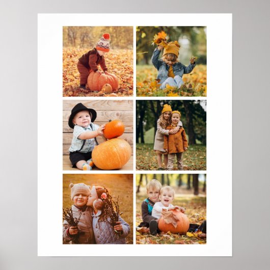 6枚の写真のギャラリパーソナライズされたー ポスター (正面)