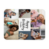 6枚の写真のコラージュパーソナライズされたスクリプト誕生日 マグネット (横)