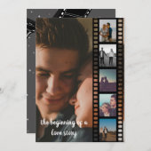 6枚の写真のコラージュ感動的日付の保存 セーブザデート (正面/裏面)