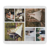 6枚の写真のコラージュ結婚を作成 カッティングボード (正面)