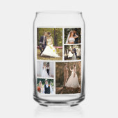 6枚の写真のコラージュ結婚を作成 ガラス缶 (正面)