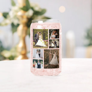 6枚の写真のコラージュ結婚を作成 ガラス缶