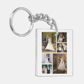 6枚の写真のコラージュ結婚を作成 キーホルダー (正面左)