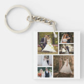 6枚の写真のコラージュ結婚を作成 キーホルダー (正面)