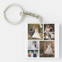 6枚の写真のコラージュ結婚を作成 キーホルダー