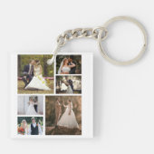6枚の写真のコラージュ結婚を作成 キーホルダー (裏面)