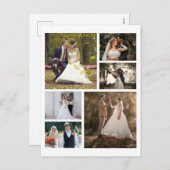 6枚の写真のコラージュ結婚を作成 シーズンポストカード (正面/裏面)