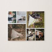 6枚の写真のコラージュ結婚を作成 ジグソーパズル (横)