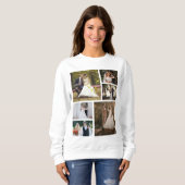 6枚の写真のコラージュ結婚を作成 スウェットシャツ (正面フル)