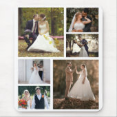 6枚の写真のコラージュ結婚を作成 マウスパッド (正面)