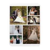 6枚の写真のコラージュ結婚を作成 マグネット (縦)