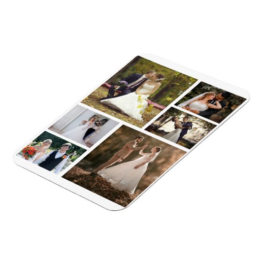 6枚の写真のコラージュ結婚を作成 マグネット (左側)