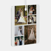 6枚の写真のコラージュ結婚を作成 メタルオーナメント (正面右)