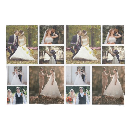 6枚の写真のコラージュ結婚を作成 枕カバー (正面)
