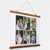 6枚の写真のパーソナライズされたギャラリー 吊り下げ型タペストリー (傾斜あり)