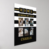 6枚の写真の名前動物愛好家猫白黒 箔ポスター (レイダウン)