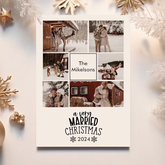 6枚の写真は非常にクリスマス結婚した。 シーズンカード