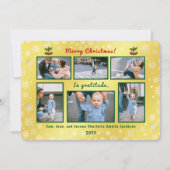 6枚の写真をコラージュ可愛いエレガントゴールデンパーソナライズされた シーズンカード (正面)