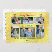 6枚の写真をコラージュ可愛いエレガントゴールデンパーソナライズされた シーズンカード (正面/裏面)