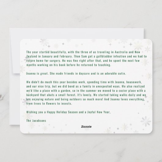 6枚の写真をコラージュ可愛いエレガントゴールデンパーソナライズされた シーズンカード (裏面)