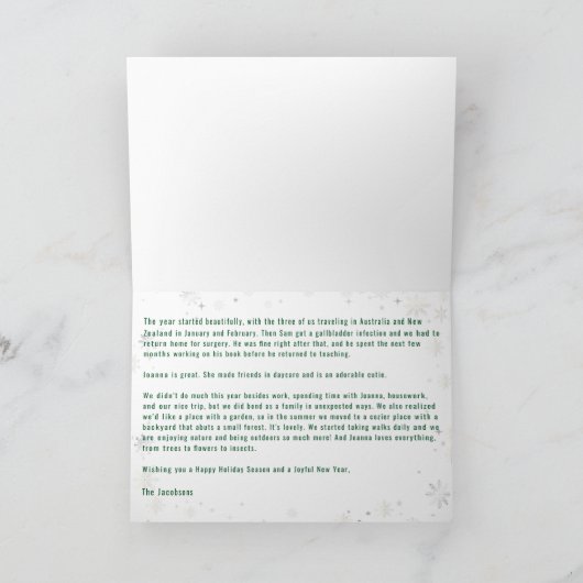 6枚の写真をコラージュ可愛いエレガントゴールデンパーソナライズされた シーズンカード (内部)