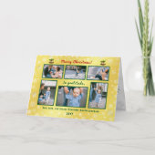 6枚の写真をコラージュ可愛いエレガントゴールデンパーソナライズされた シーズンカード (正面)