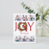 6枚の写真をコラージュ | ジョイクリスマスポストカード ポストカード (スタンド正面)