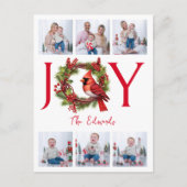 6枚の写真をコラージュ | ジョイクリスマスポストカード ポストカード (正面)