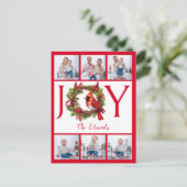 6枚の写真をコラージュ | ジョイレッドクリスマスポストカード ポストカード (スタンド正面)