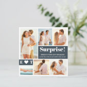 6枚の写真を使ったダークグレーのエンゲージメント発表 (スタンド正面)