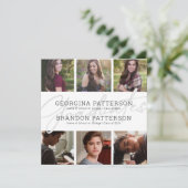 6枚の写真を使った共同卒業パーティー招待状 招待状 (スタンド正面)