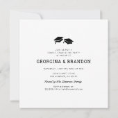 6枚の写真を使った共同卒業パーティー招待状 招待状 (裏面)