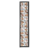 6枚の写真を使用したコラージュの2つの方法 – 黒 ショートテーブルランナー (正面)