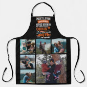 6枚の写真を組み合わせた父の日の面白い「Get'er Done BBQ」 エプロン (正面)