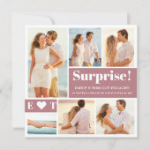 6枚の写真を飾ったダスティピンクのエンゲージメントアナウンス (正面)