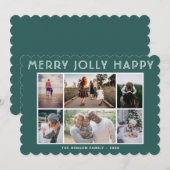 6枚の写真を飾った楽しいクリスマスカード シーズンカード (正面/裏面)