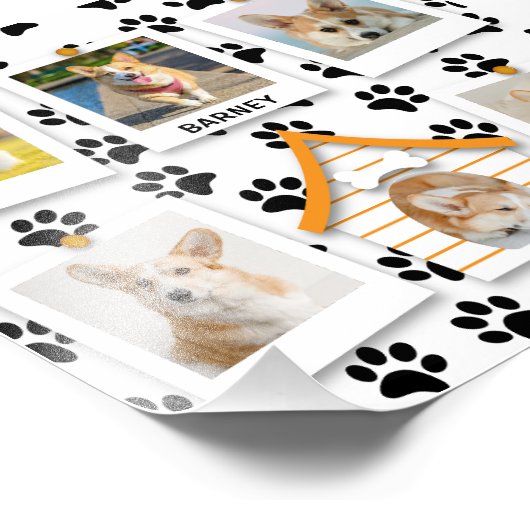 6枚の写真を飾れるドッグハウスのネームプレート拡大写真 フォトプリント (角)