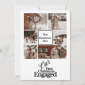 6枚の写真エレガント初めてのクリスマス婚約した シーズンカード (正面)