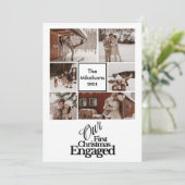 6枚の写真エレガント初めてのクリスマス婚約した シーズンカード (スタンド正面)