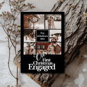6枚の写真エレガント初めてのクリスマス婚約した シーズンカード