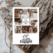 6枚の写真エレガント初めてのクリスマス婚約した シーズンカード